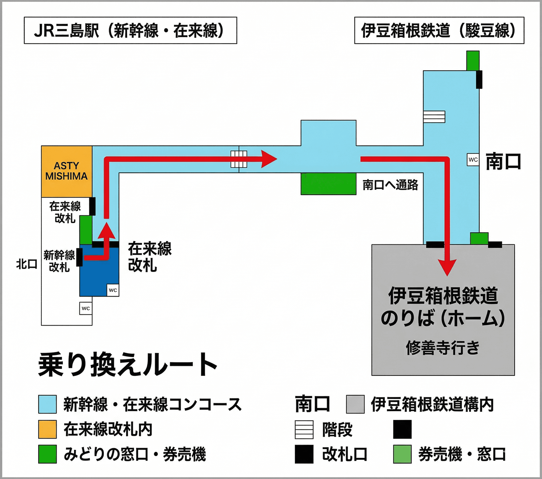 JR三島駅構内案内